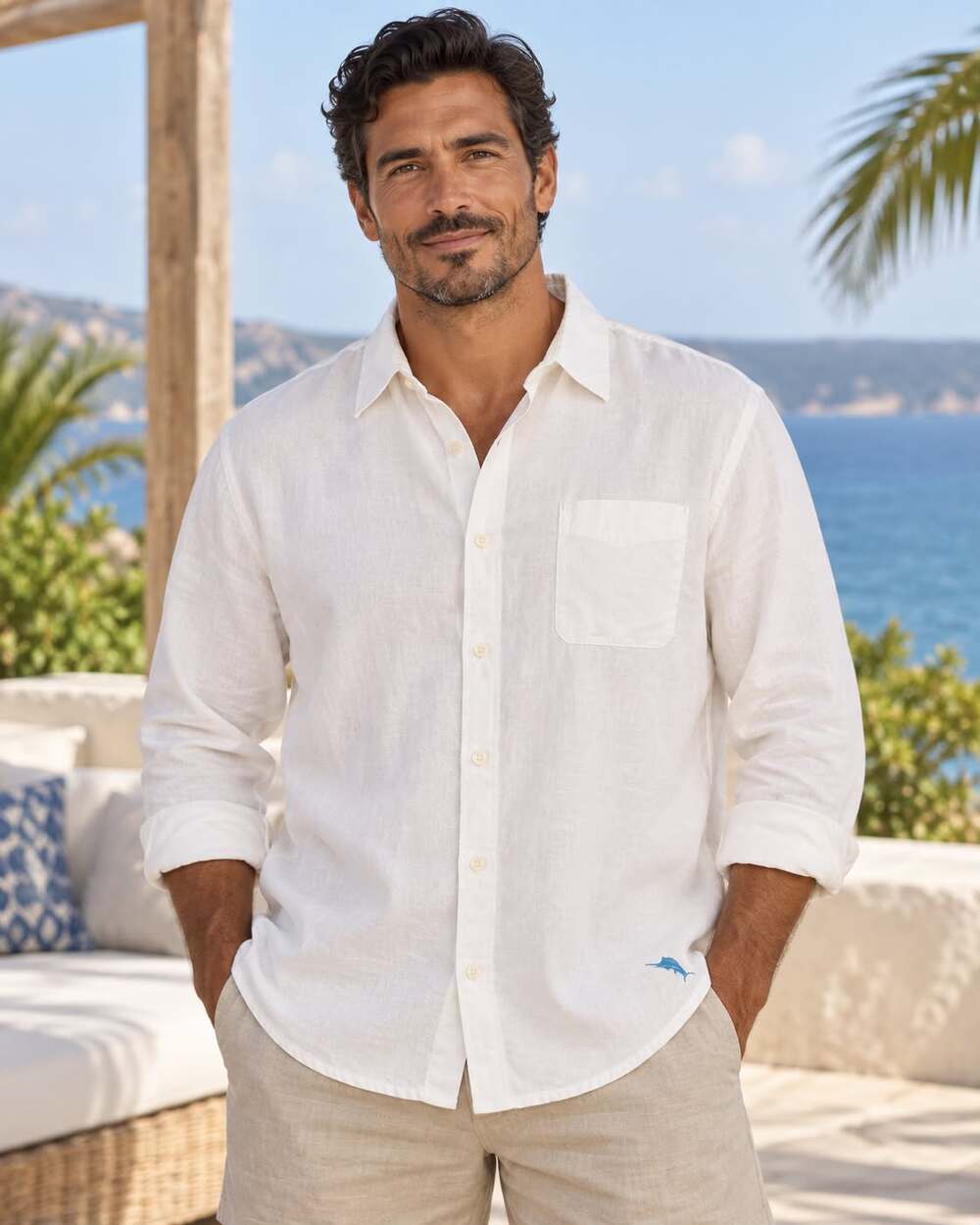 Tommy Bahama Relax White Linen Shirt XXL Coastal Grandpa Resort Old Money